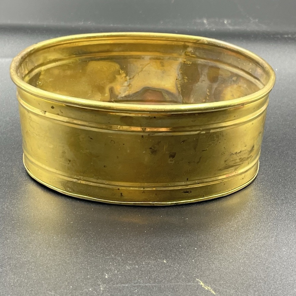 Vintage Oval Solid‎ Brass Planter, Trinket Dish, 6"x4"x2 1/2 ".